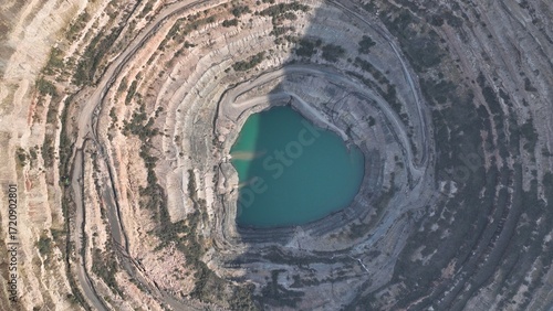 Letlhakane Diamond mine open pit in central Botswana, Africa