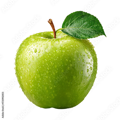 Wallpaper Mural Fresh green apple with water droplets isolated on transparent background Torontodigital.ca