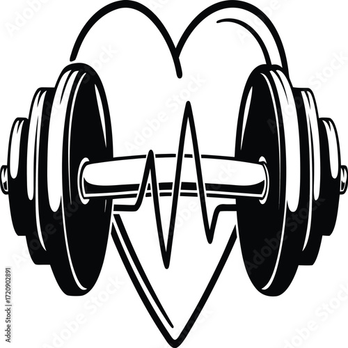 Dumbbell and dumbbell weights 3D fitness illustration