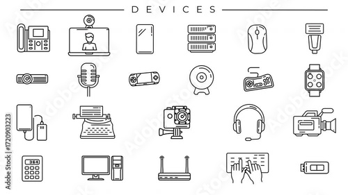 Device icons set. video

