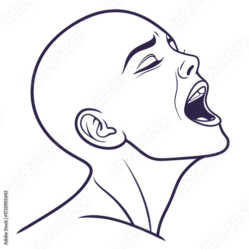 A Graphic Depiction of a Persons Open Mouth and Facial Expression