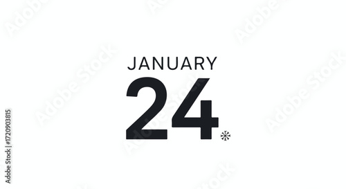 January Twenty-Fourth Graphic Illustration: Minimalist Date Reminder for Calendars and Event Promotions precisely designed with impactful simplicity