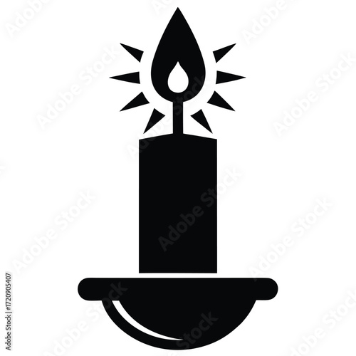 advent vigil silhouette vector illustration