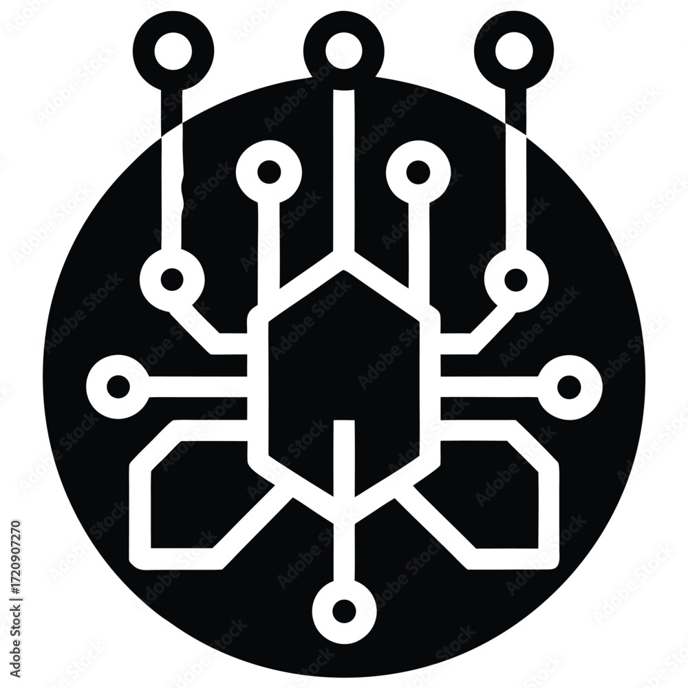 Obraz premium ai recognition silhouette vector illustration