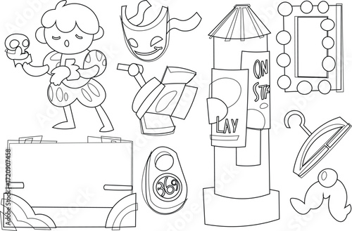 vector set of clothes and accessories