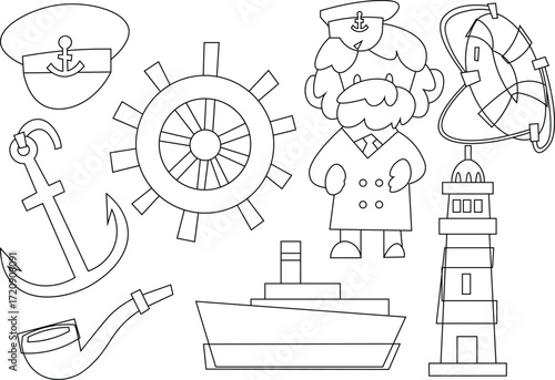 set of nautical icons