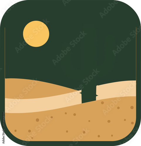 Desert dunes under a full moon ideal for naturethemed designs, backgrounds, travel concepts, and nighttime visuals.
