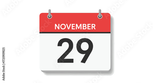 Illustration of a calendar page displaying November 29th, indicating a specific date for events or reminders about a scheduled arrangement