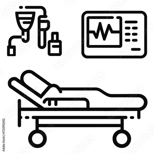 Medical equipment and healthcare devices for patient care and monitoring in a hospital setting