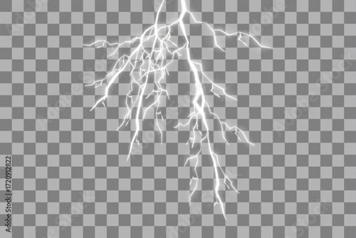 illustration of a lightning strike on a transparent background