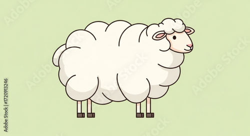 Cartoon sheep illustration vector graphic animal farm fluffy wool lamb livestock cute drawing design art