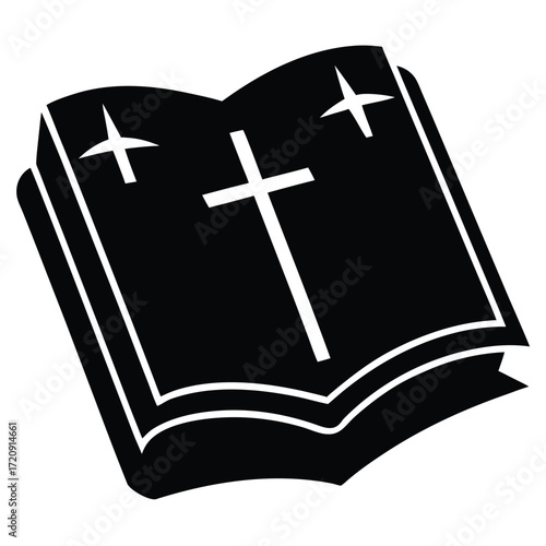 holy bible silhouette vector illustration
