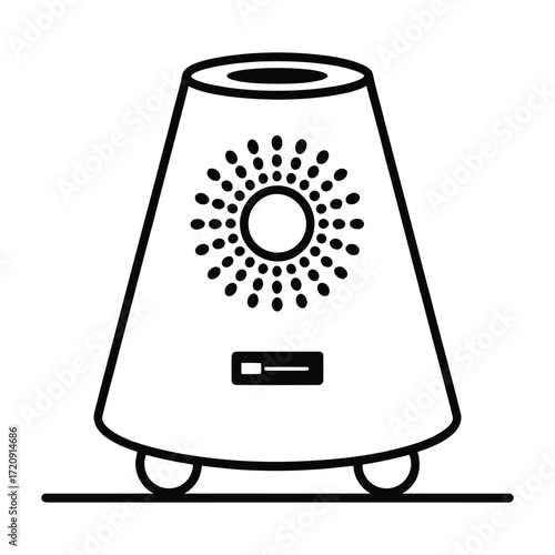 A sleek humidifier design, ideal for promoting wellness, relaxation, and creating a comfortable atmosphere in any room