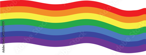 A vibrant rainbow flag unfurls, its colorful stripes symbolizing diversity, inclusion, pride, isolated on white background a symbol of hope