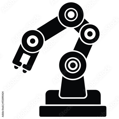 industrial robot silhouette vector illustration