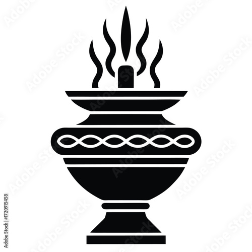 incense burner silhouette vector illustration