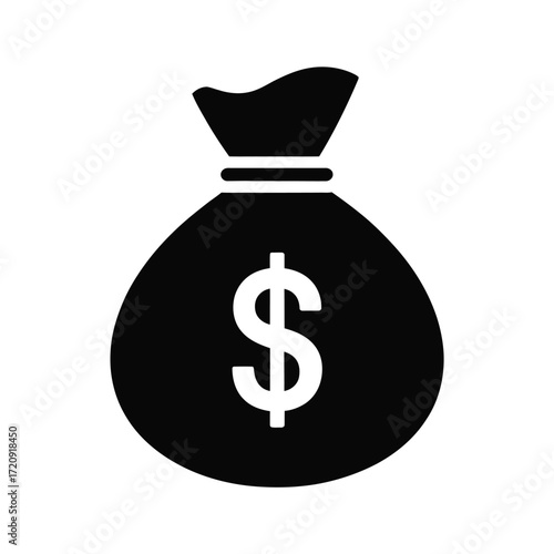 Money bag icon with dollar symbol representing finance wealth and investment opportunities
