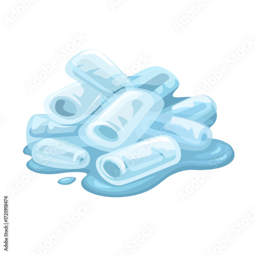 Tube Ice Cartoon Illustration Vector