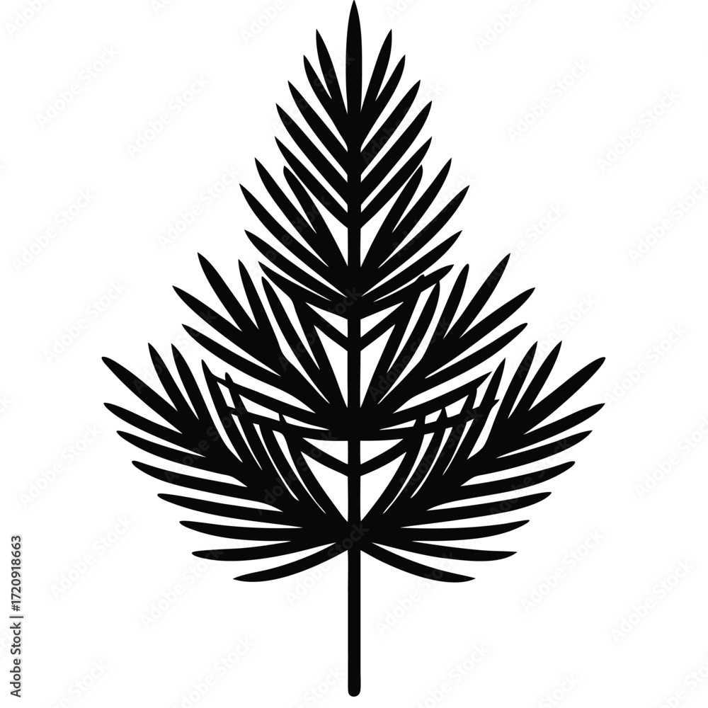 Naklejka premium pine branch silhouette vector illustration