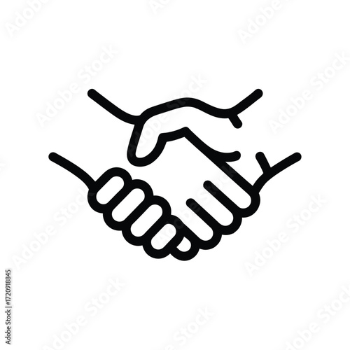 Icon of two hands shaking symbolizing partnership trust and agreement business deal