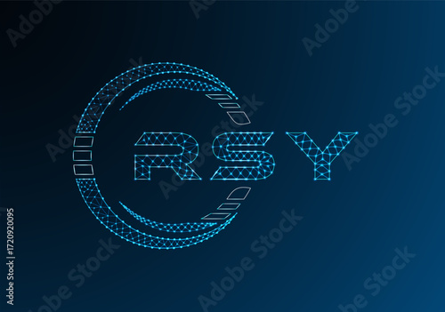 RSY low poly letter logo vector design. RSY lower poly logo design. Low poly logo.