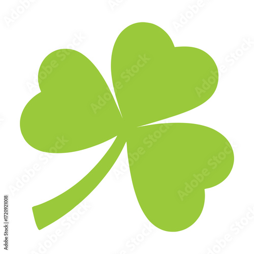 A vibrant green shamrock, symbolizing irish luck and st patricks day a simple yet elegant design for various celebratory themes