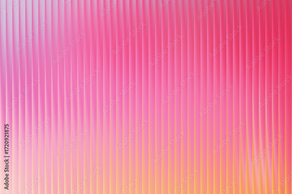 Fototapeta premium Abstract pink and yellow gradient background with vertical ribbed texture
