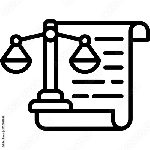 Rule Law line icon