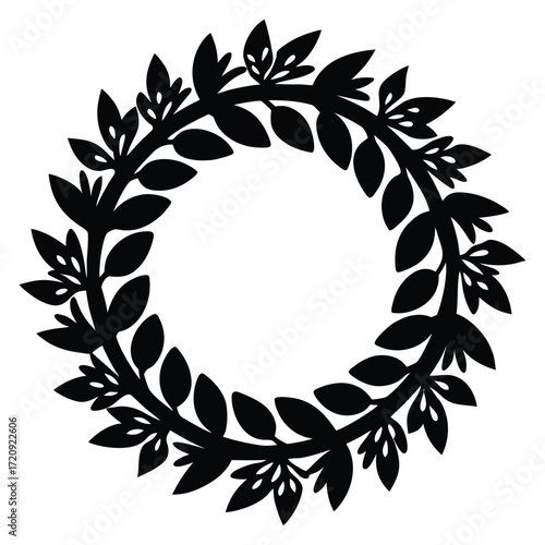 seasonal wreath silhouette vector illustration