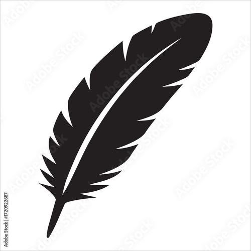 Black Feather Vector Icon