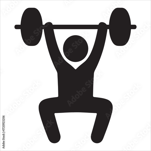 Weightlifting Clean and Jerk Exercise Icon
