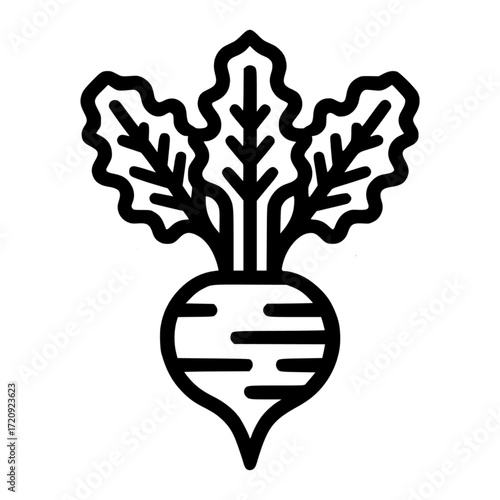 beet outline black vector icon with transparent background 