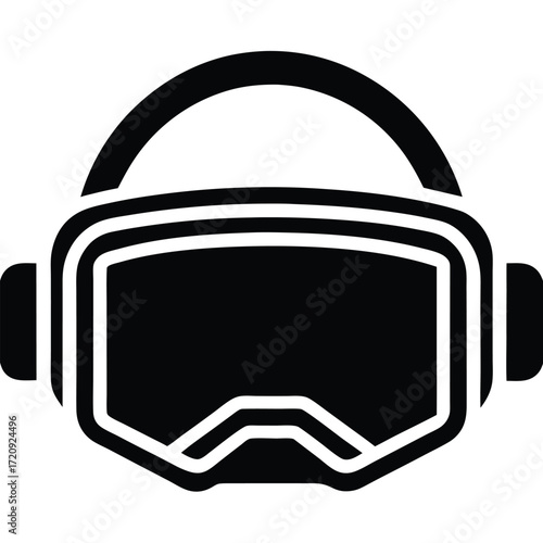 virtual reality headset silhouette vector illustration
