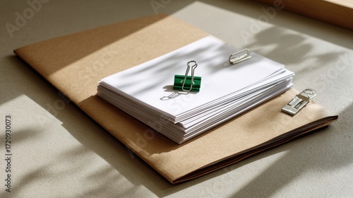 Wallpaper Mural A Neatly Stacked Collection of Papers with a Vibrant Green Ring on Top Highlighting an Organized Workspace and Inspiring Productive Creativity and Focus Torontodigital.ca