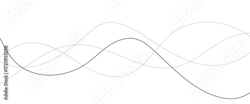 Abstract wavy black and white curved lines.