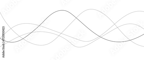 Abstract wavy black and white curved lines.