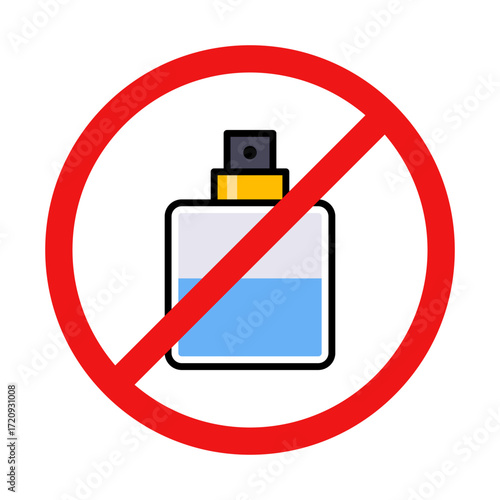 No Fragrance Sign on White Background
