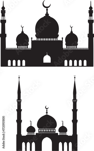 Sacred Islamic Architecture Mosque Illustration