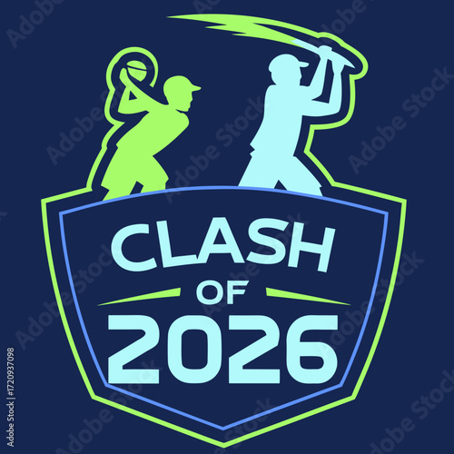 Clash of 2026 cricket players silhouette