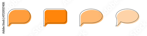 speech bubble icon set, chat or talk bubbles balloon. Communication Symbol, chat message logo icon