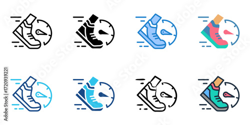 Speed Training icon set multiple style collection 
