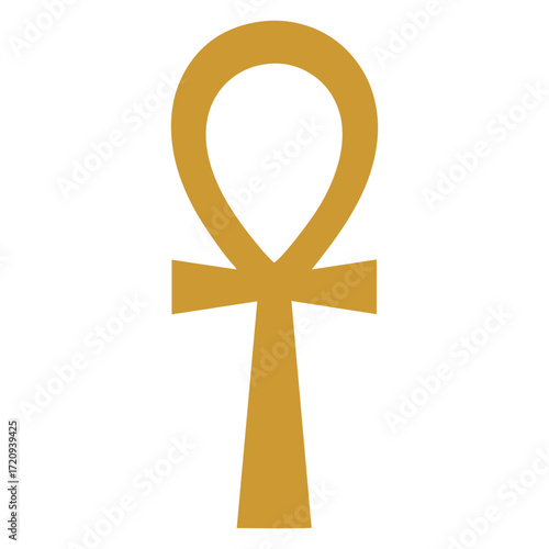 Symbol Ankh Egyptian Hieroglyphs gold