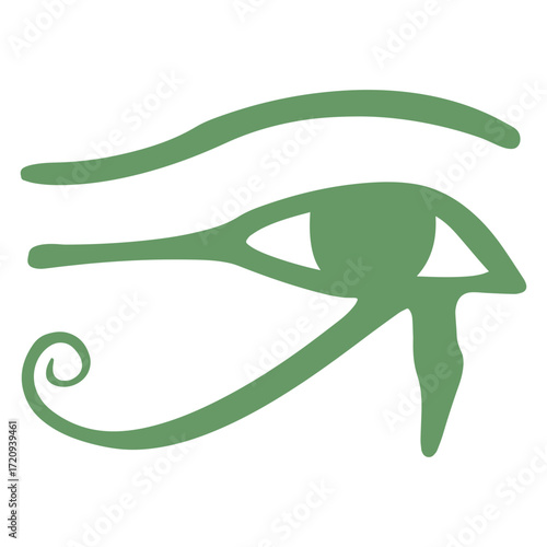Symbol Eye Egyptian Hieroglyphs green