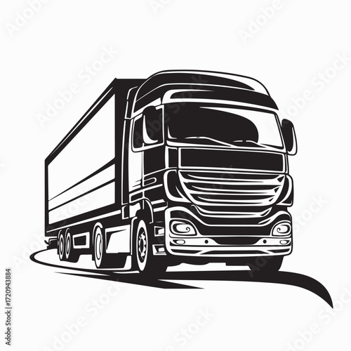 Lorry Truck Vector Illustration for Heavy Transport and Logistics