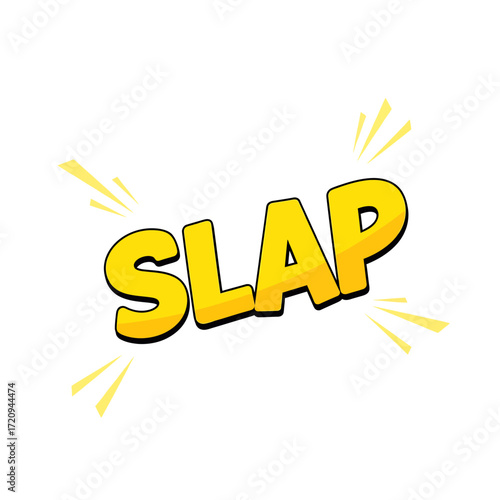 Slap Comic Book Sound Effect on White Background