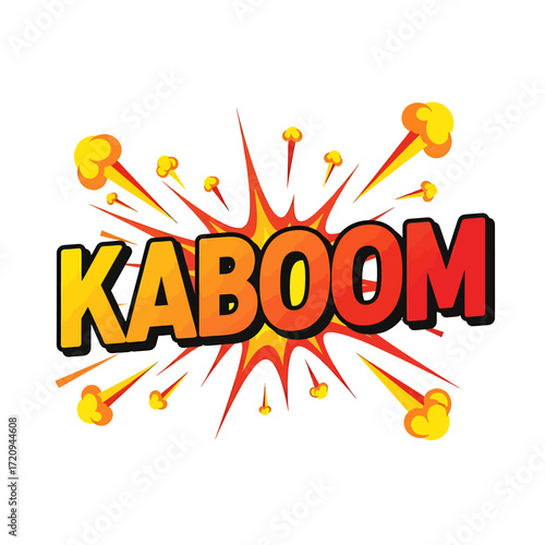 Comic Book Explosion with 'KABOOM' Text Effect