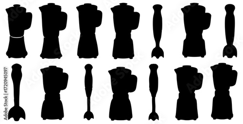 Simple Silhouette Various Shape Blender and Immersion Blender Kitchen Appliance