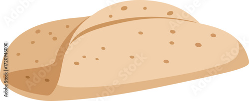 A simple illustration of a folded tortilla, a flatbread commonly used in Mexican cuisine.