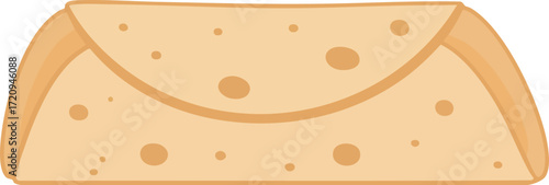 A close-up illustration of a folded tortilla, showcasing its texture and shape, perfect for culinary or food-related projects.