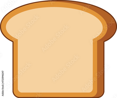 A simple, clean cartoon illustration of a single slice of white sandwich bread with a golden-brown crust.